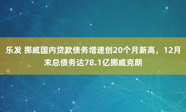 乐发 挪威国内贷款债务增速创20个月新高，12月末总债务达78.1亿挪威克朗