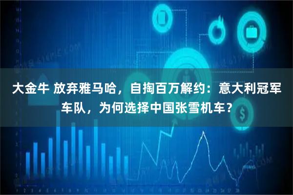 大金牛 放弃雅马哈，自掏百万解约：意大利冠军车队，为何选择中国张雪机车？
